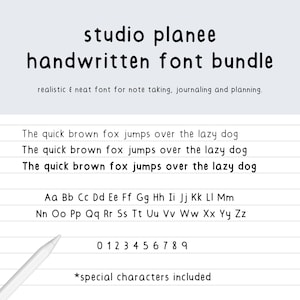 デジタルプランナー、メモ、日記に最適な、心地よい手書きフォントバンドル。キュートできれいな手書きのGoodnotes、注目度の高いフォント