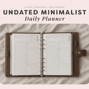 A5 Dagplanner Inzetvellen om te printen, Ongedateerde Ringband, Navulpagina's, Minimalistisch Sjabloon, DO1P Planner, Hobonichi Stijl