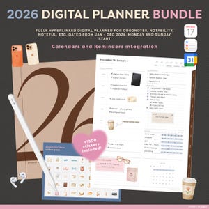2026 Digital Planner for Goodnotes | Portrait iPad | Daily + Weekly + Monthly | ADHD & Minimalist Planner | Calendar and Reminders