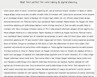 Neat Handwritten Font, Neat Handwriting, Handwriting Font, Cute Handwriting, Digital Planner Font, Digital Notes Font