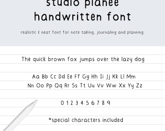 Neat Handwritten Font, Cute Handwriting, Handwriting Font, Neat Handwriting, Digital Planner Font, Digital Notes Font, Goodnotes Font