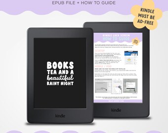 Beautiful Rainy Night Kindle Lock Screen | Kindle Screensaver | Kindle Paperwhite | Custom Kindle Wallpaper | Kindle Girlie | Book Lover