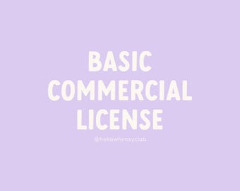 Basic Commercial License for PNG + SVG | One User | One License per Design