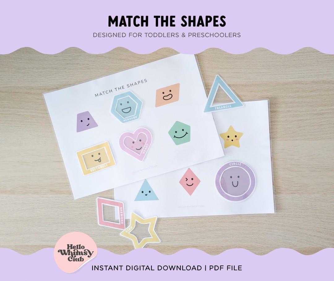 Match the Shapes Printable | Digital Download | Toddler Shape ...