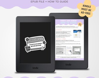Professional Bookworm Kindle Lock Screen | Kindle Screensaver | Kindle Paperwhite | Custom Kindle Wallpaper | Kindle Girlie | Book Lover