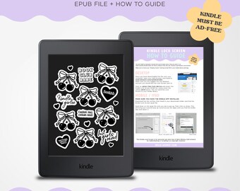 Cherry Bomb Kindle Lock Screen | Kindle Screensaver | Kindle Paperwhite | Custom Kindle Wallpaper | Kindle Girlie | Book Lover