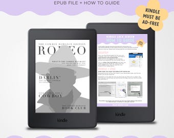 Magazine Cowboy Romance Kindle Lock Screen | Kindle Screensaver | Kindle Paperwhite | Custom Kindle Wallpaper | Cowboy Era | Kindle Girlie