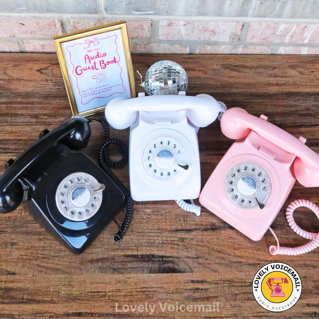 Audio Guest Book Phone FREE SHIPPING, Vintage Voicemail Guest Book perfect for Wedding, Quinceañera and Parties