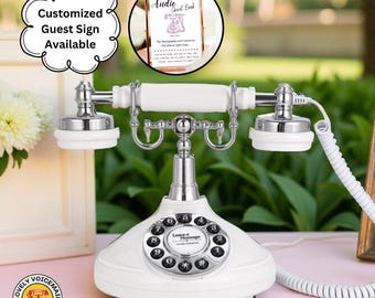 Audio Guest Book Phone with Sign, FREE SHIPPING, Voicemail Guest Book for Wedding, Parties and Events