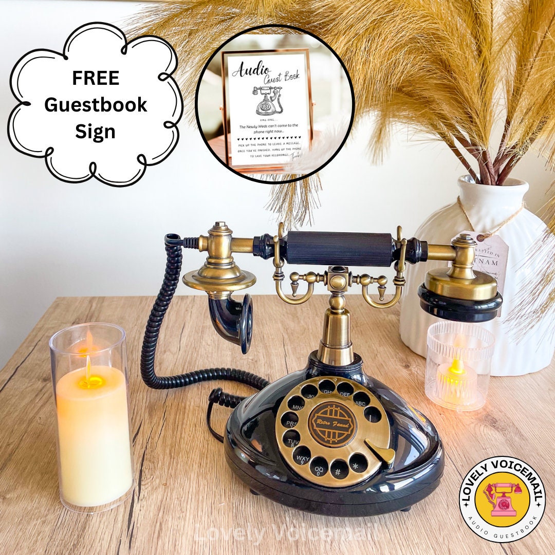 Voicemail Guest Book With Sign, FREE SHIPPING, Retro Audio Guest Book