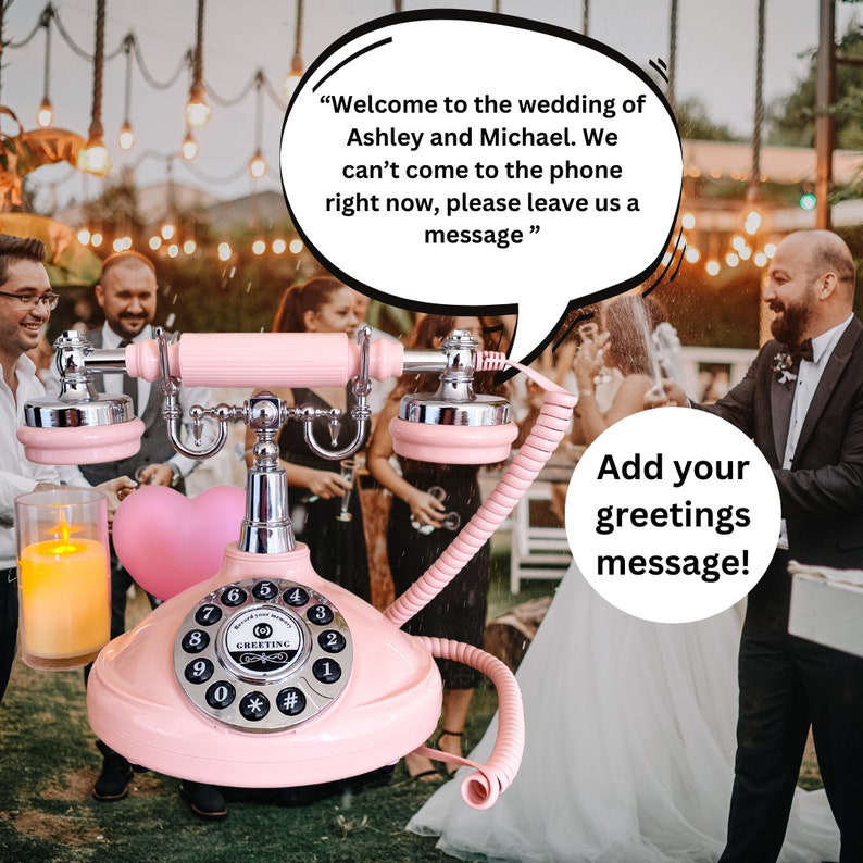 Retro Audio Guest Book Phone With Sign, FREE SHIPPING, Vintage