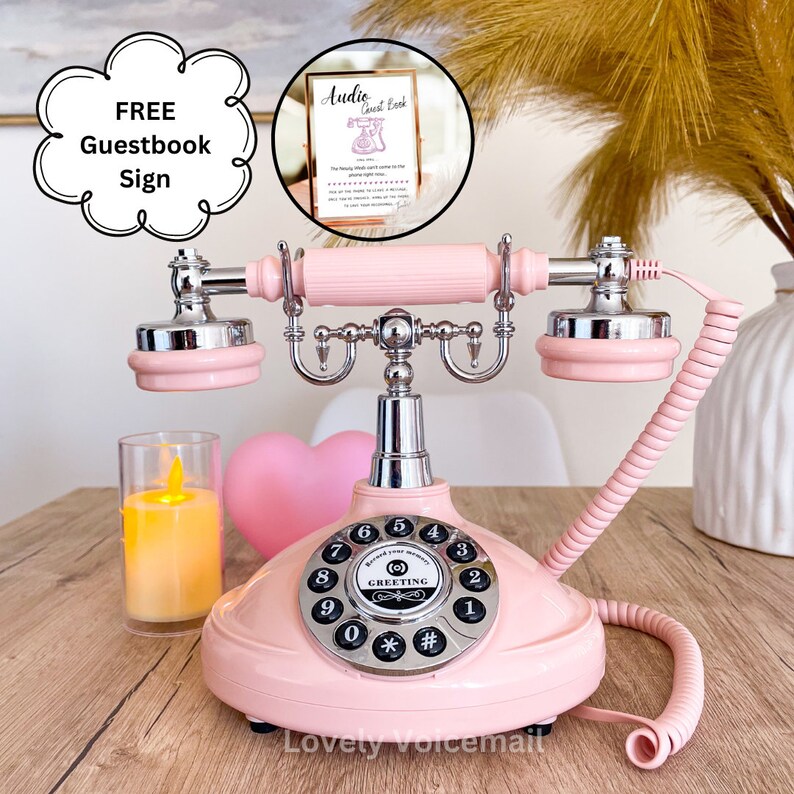Voicemail Guest Book With Sign, FREE SHIPPING, Retro Audio Guest Book