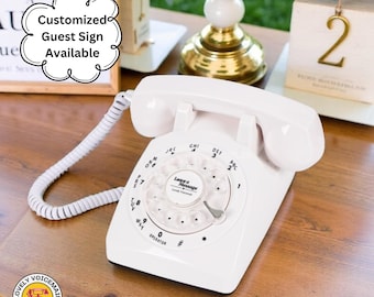 Audio Guest Book Phone with Sign, FREE SHIPPING, Vintage Voicemail Guest Book perfect for Wedding, Parties and Events