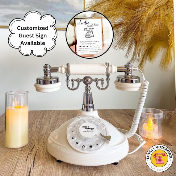 Audio Guest Book Phone with Sign, FREE SHIPPING, Alternative Guest Book for  Wedding, Quinceanera and Events