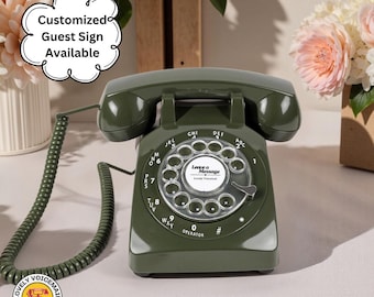 Audio Guest Book Phone with Sign, FREE SHIPPING, Retro Voicemail Guest Book for Wedding, Parties and Events