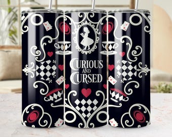 Alice in Wonderland Tumbler Wrap: Curious Cursed Design (Digital Download