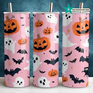Halloween-Geist Tumbler Wrap, 20 Unzen Skinny Sublimationsbecher Design, niedliches Halloween Sublimation Design Png, Halloween Tumble Png Wrap