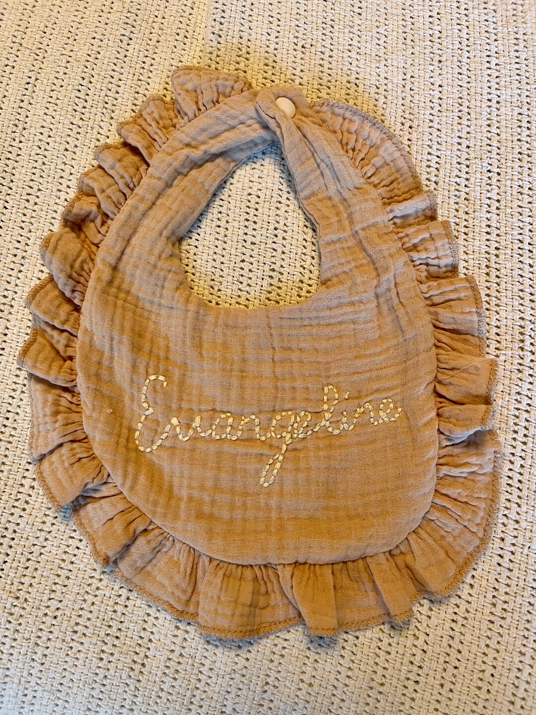 Muslin Ruffled Bibs Custom Muslin Ruffle Bibs With Snap Button - Etsy