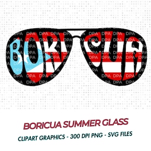 Boricua Retro Glasses with Puerto Rican Flag SVG PNG | Boricua| Puerto Rico Sublimation | files for cricut