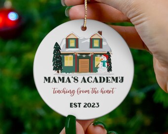 Homeschool Christmas Ornament 2023, Mamas Academy Home School Mom Gift, Established Date Commemorative Ornament Gift for Homeschoolers