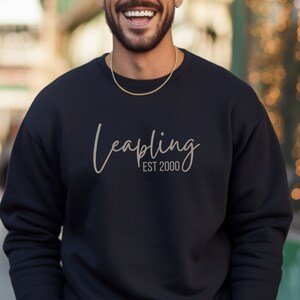 Custom Leap Day Sweatshirt Birthday Gift Unisex Crewneck with Birth Year, Personalized Bday Gift for Leapling born on February 29