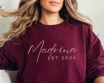 Madrina Sweatshirt Baptism Proposal Gift for Latina Godmother Crewneck Mothers Day Gift with Custom Est Year Shirt Gift from Godchild