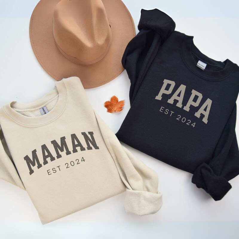 Sweatshirt Bèbè & Maman Elfe Noël Annonce Grossesse Grand-Parents Papa