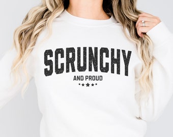 Scrunchy and Proud Funny Moms Crewneck Sweatshirt, Holistic Homesteading Mama Sweatshirt, Homeschooling Mom, Oily Mama Shirt