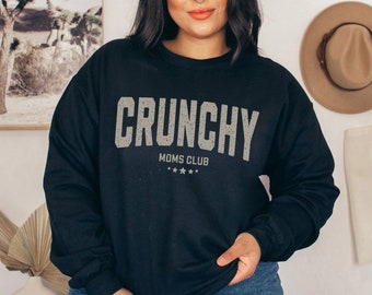 Crunchy Moms Club Crewneck Sweatshirt, Holistic Homesteading Mama Sweatshirt, Homeschooling Mom Non-toxic lifestyle, Oily Mama Shirt