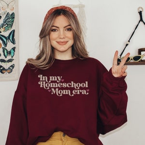 In my Homeschool Mom Era Sweatshirt Retro Heart Gift for Homeschoolers, Homeschooling Mama Gift for Birthday or Mothers Day Home Educator