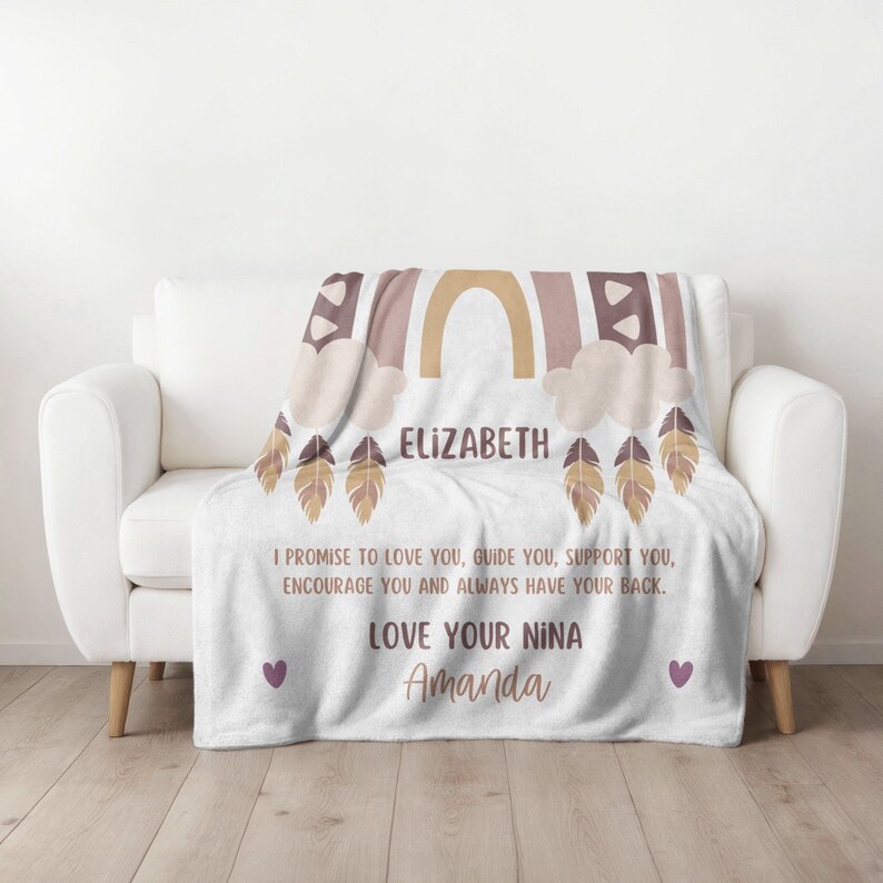 Personalized Godchild Promise Keepsake Blanket Gift, God Daughter