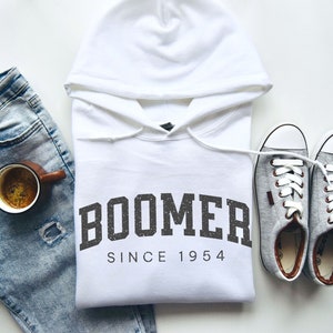 Funny Hoodie for Proud Baby Boomer with Custom Birth Year,  Funny Gift for Dad for Father Day, Over the Hill Gift for 70th Birthday