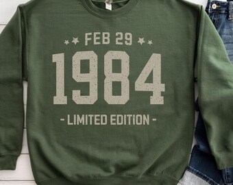 Custom Leap Day Sweatshirt Birthday Gift Unisex Crewneck with Birth Year, Personalized Bday Gift for Leapling born on February 29