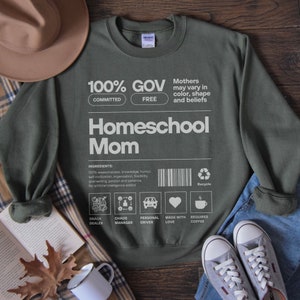 Homeschool Mom Gift, Homeschooling Mama Crewneck Sweatshirt, Funny Homeschool Mom Shirt