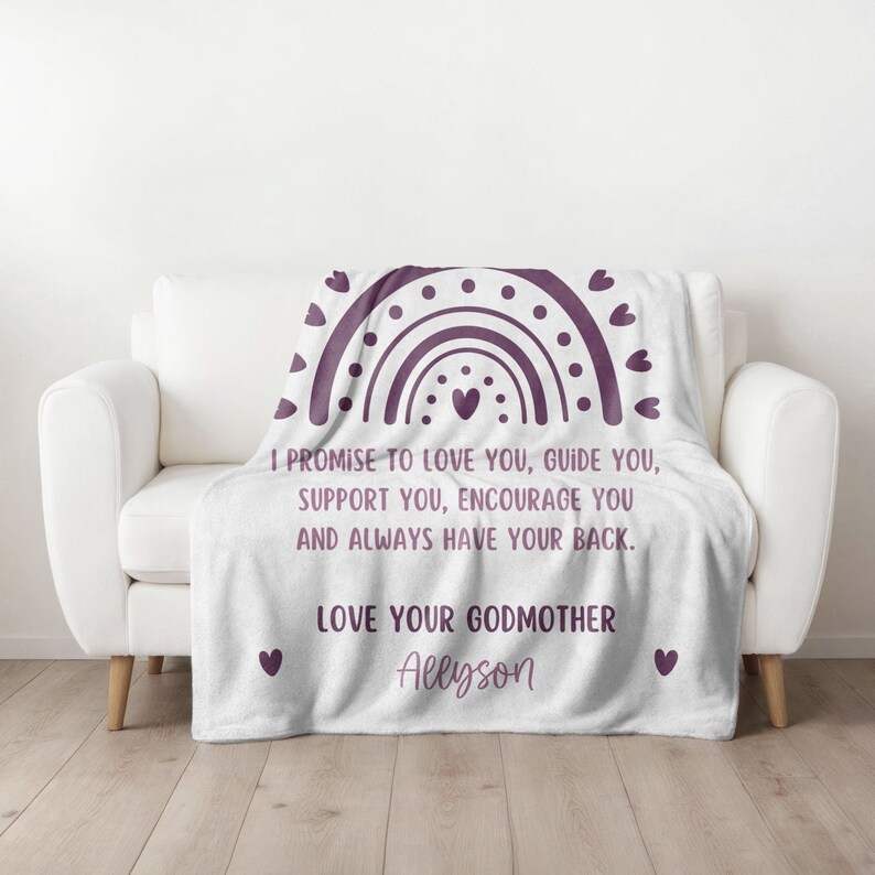 Personalized Godchild Promise Keepsake Blanket Gift, God Daughter