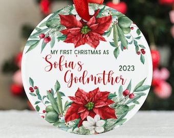 Personalized Godmother Acrylic Ornament Gift from Godchild with Custom Year, Christmas Ornament Gift for Godmother, Godmother Proposal Gift