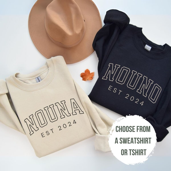 Matching Greek Godparent Proposal Gift, Nouna Sweatshirt Mothers Day Gift, Nouno Hoodie Fathers Day Gift Shirt for Nouna and Nouno