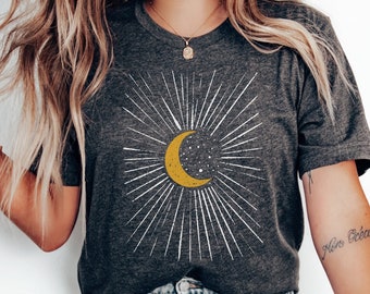 Celestial Moon Shirt, Moon Shirt, Boho Moon Shirt, Moon Phase Shirt, Vintage Moon Tee, Retro Moon Shirt, Mystic Moon Shirt, Moon Graphic Tee