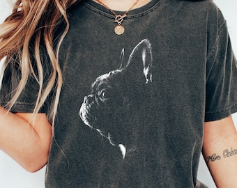 Frenchie Dog Comfort Colors T Shirt, Frenchie Tshirt, Gift for Frenchie Owner, Gift For Frenchie Lover, French Bulldog Mama Tee, Frog Dog