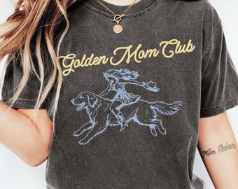 Golden Mom Club Shirt, Vintage Golden Retriever Graphic Tee, Retro Dog Mom Shirt, Golden Retriever Mom Gift, Comfort Colors Dog Shirt