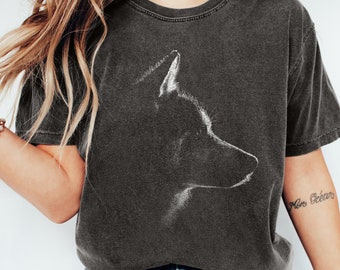 Husky Shirt, Husky Silhouette Comfort Colors T-Shirt, Husky Mom Tshirt, Husky Dog Gifts, Gift for Husky Owner, Husky Lover, Husky Dad Tee