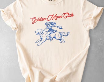 Golden Mom Club Shirt, Vintage Golden Retriever Graphic Tee, Retro Dog Mom Shirt, Golden Retriever Mom Gift, Comfort Colors Dog Shirt