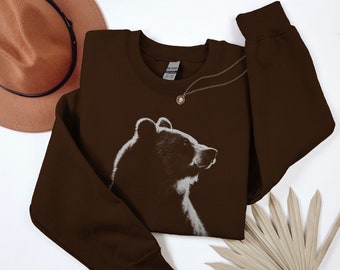 Bear Sweatshirt, Bear Crewneck, Vintage Bear Sweatshirt, Trendy Bear Sweatshirt, Animal Lover Sweatshirt, Bear Gifts for Wildlife Lover