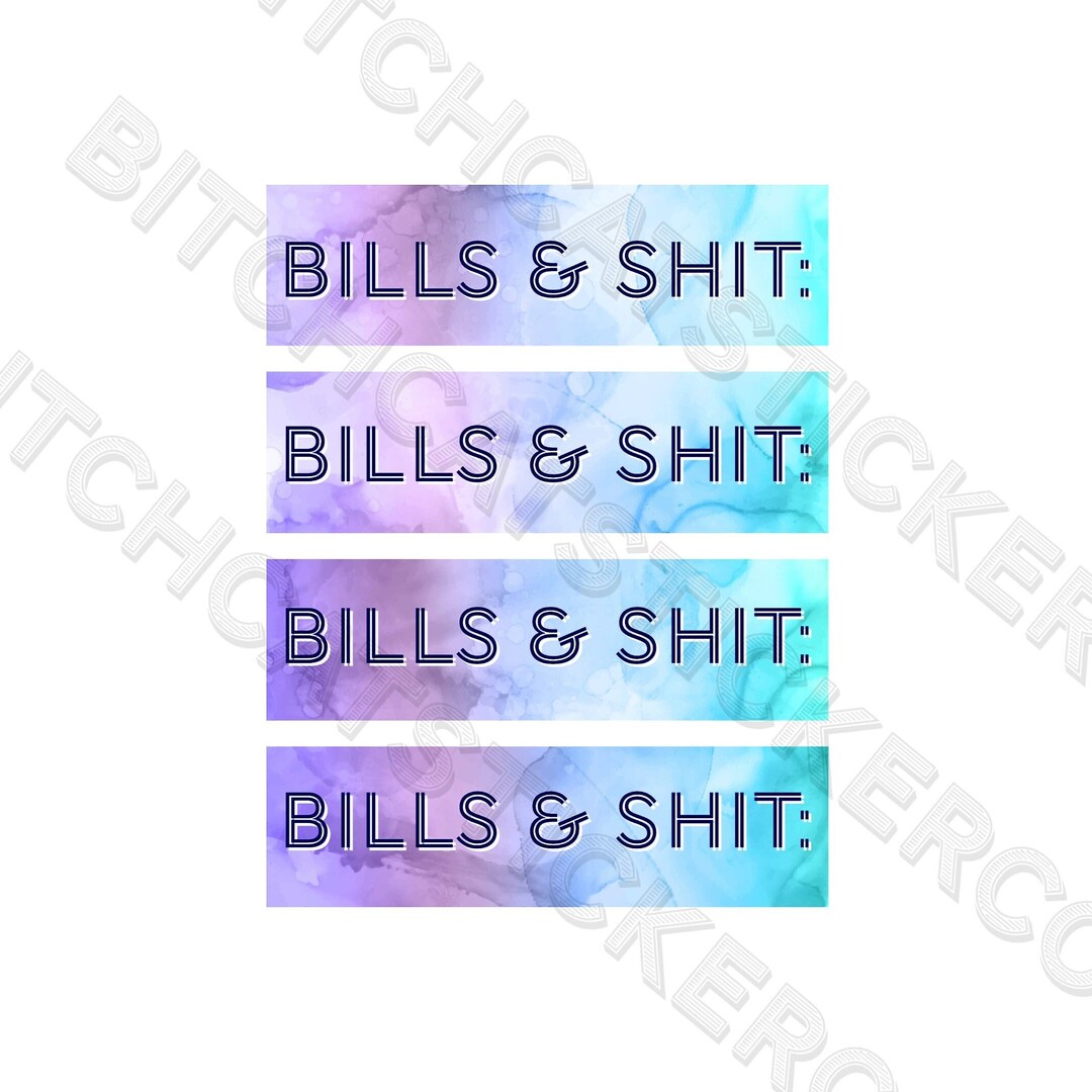 BILLS & SHIT Planner Stickers Bullet Journal Cards Letters Diary Notes ...