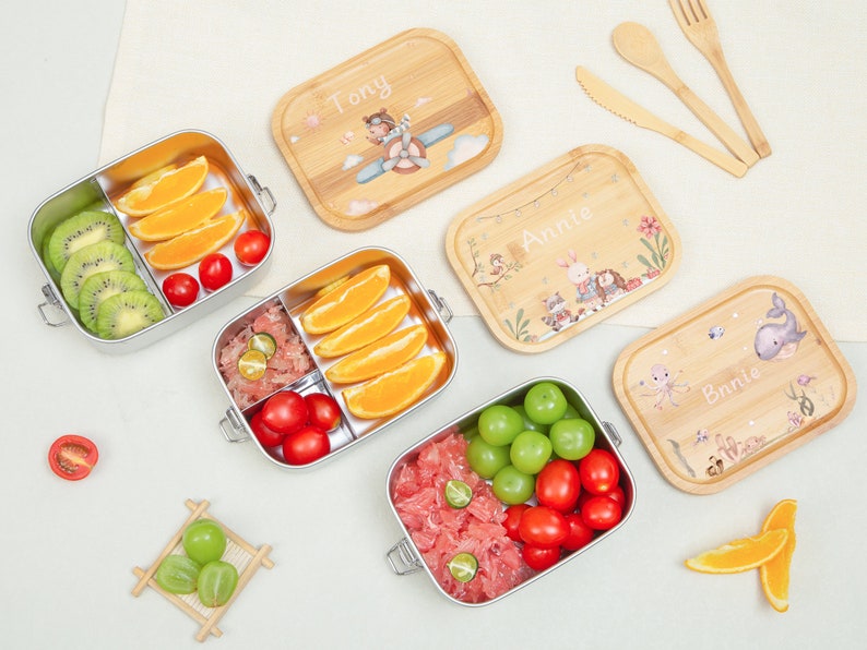 Ecofriendly Bento Box, Personalized Double Lock Children's Lunch Box