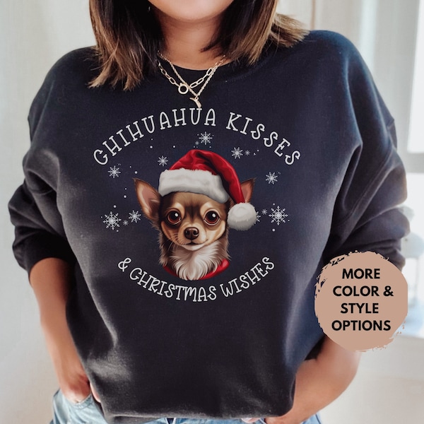 Christmas Chihuahua Dog Mom Sweatshirt, Xmas Chihuahua Mom shirt, Pet Lover Sweatshirt, Chihuahua mama sweater, Dog Lover tee, Dog Mom Gift