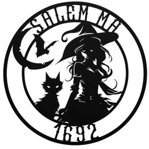 Witch Wall Art, Salem 1692, Metal Wall Art, Halloween Home Decor, Halloween Gifts, Halloween Outdoor Decor, Halloween Art, Gothic Wall Art