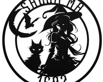 Witch Wall Art, Salem 1692, Metal Wall Art, Halloween Home Decor, Halloween Gifts, Halloween Outdoor Decor, Halloween Art, Gothic Wall Art