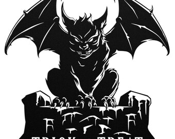 Trick or Treat - Gargoyle, Metal Wall Decor, Halloween Home Decor, Halloween Gifts, Halloween Outdoor Decor, Bedroom Decor