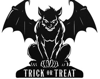 Trick or Treat - Gargoyle, Metal Wall Decor, Halloween Home Decor, Halloween Gifts, Halloween Outdoor Decor, Bedroom Decor